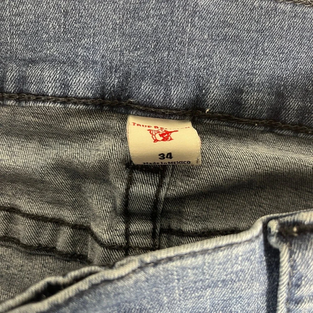 True Religion Ricky Relaxed Straight Mens 34 Blue Excellent Denim Jeans